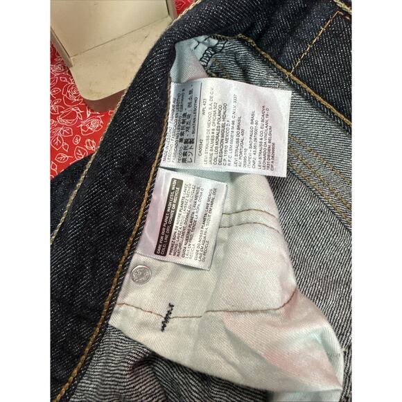 Levis 514 Jeans Mens 34x30 Blue Dark Wash Cotton Stretch Straight Slim Denim V1 - Picture 6 of 7